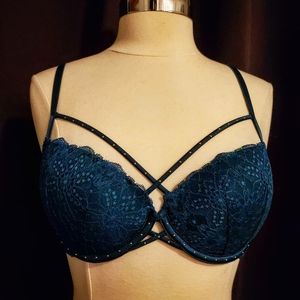 PINK Push Up Bra 34D in Teal